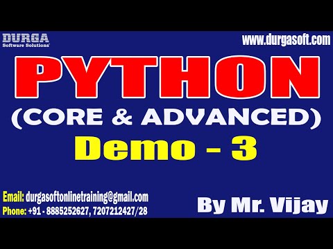 PYTHON tutorials || Demo - 3 || by Mr. Vijay On 05-10-2023 @7AM IST