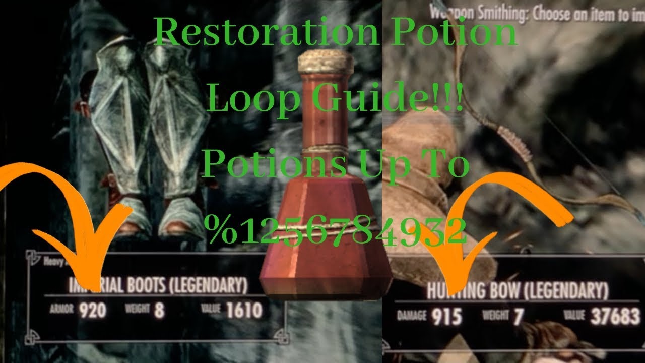 Restoration Potion Loop GLITCH SKYRIM VIDEO How To Make OP Items