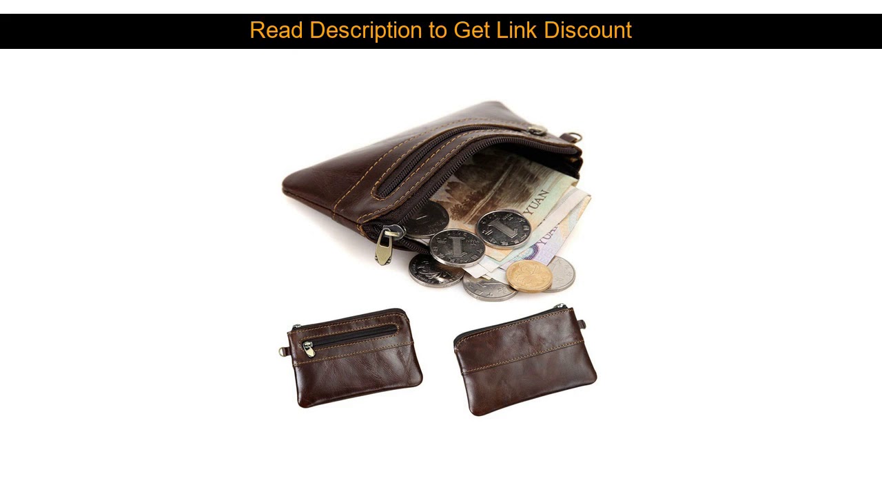 Men/'s Women/'s Genuine Leather Coin Purse Zipper Wallet Card Holder Vintage Retro