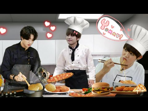 Bts cooking pizza pasta🍕🍝 // Jin birthday special  // part-2