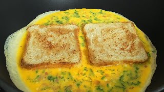 Crispy Breakfast Sandwich - How to make Delicious One Pan Egg Toast! 5 minutes recipe!