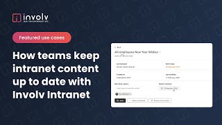 How teams keep intranet content up to date with Involv Intranet
