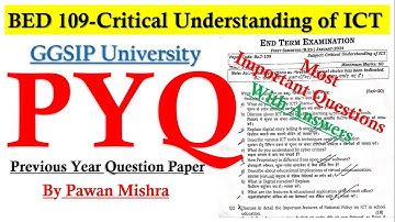 Previous Year Question Paper | Critical Understanding of ICT | B.Ed. 1st Semester | By Pawan