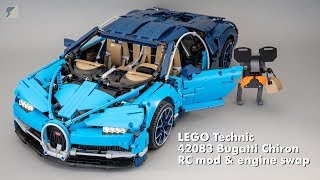 LEGO Technic 42083 Bugatti Chiron RC mod & engine swap