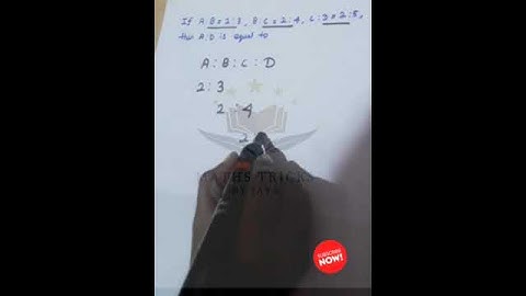 If A:B = 2:3, B:C = 2:4, C:D = 2:5, then A:D is equal to  | Maths Tricks By Jaya | TNPSC, SSC, RRB,