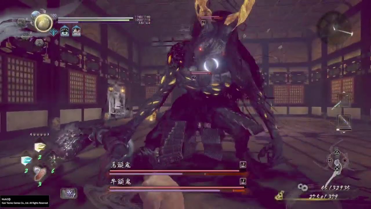 仁王 仁王2 馬頭鬼&牛頭鬼（修羅の夢路）レベル1裸 ノーダメージ