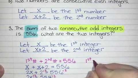 MPM1D1 - Unit 3 - Day 3 - Number Problems