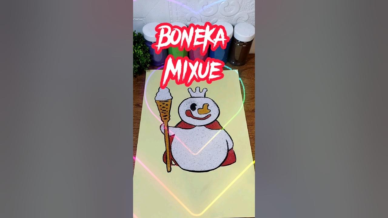 Boneka Mixue || Mewarnai Gambar Dengan Pasir Warna#shorts #sandpainting