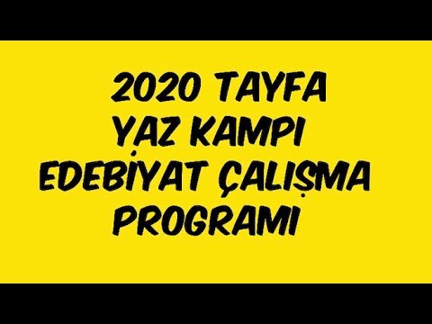 2020 TAYFA- Edebiyat Çalışma Programı