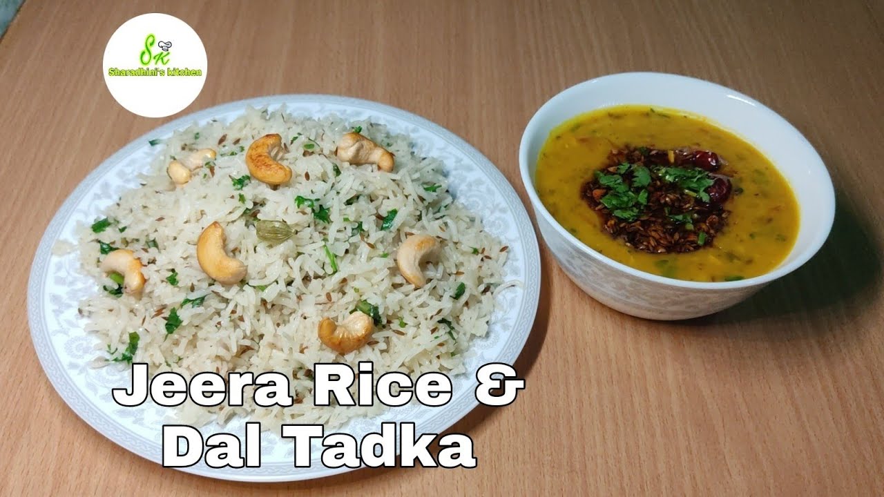 Jeera rice and dal tadka recipe/ Sharadhini's kitchen