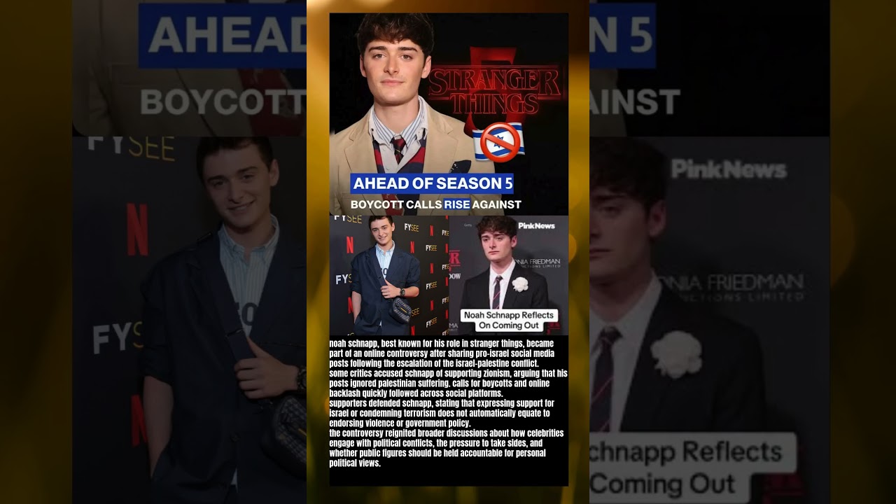 noah schnapp and the israel debate