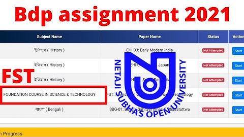 NSOU FST Assignment 2021|| LIVE answers of Bdp Fst Assignment