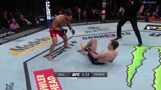 Ryan Hall's odd style gets him knocked out.