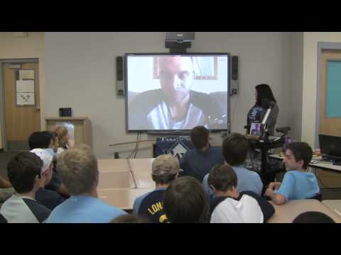 James Loney Skypes with Safety Harbor Middle School