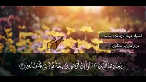 القارئ :عبدالرحمن مسعد من سورة العنكبوت ( ياعبادي الذين امنوا ان ارضي واسعه )