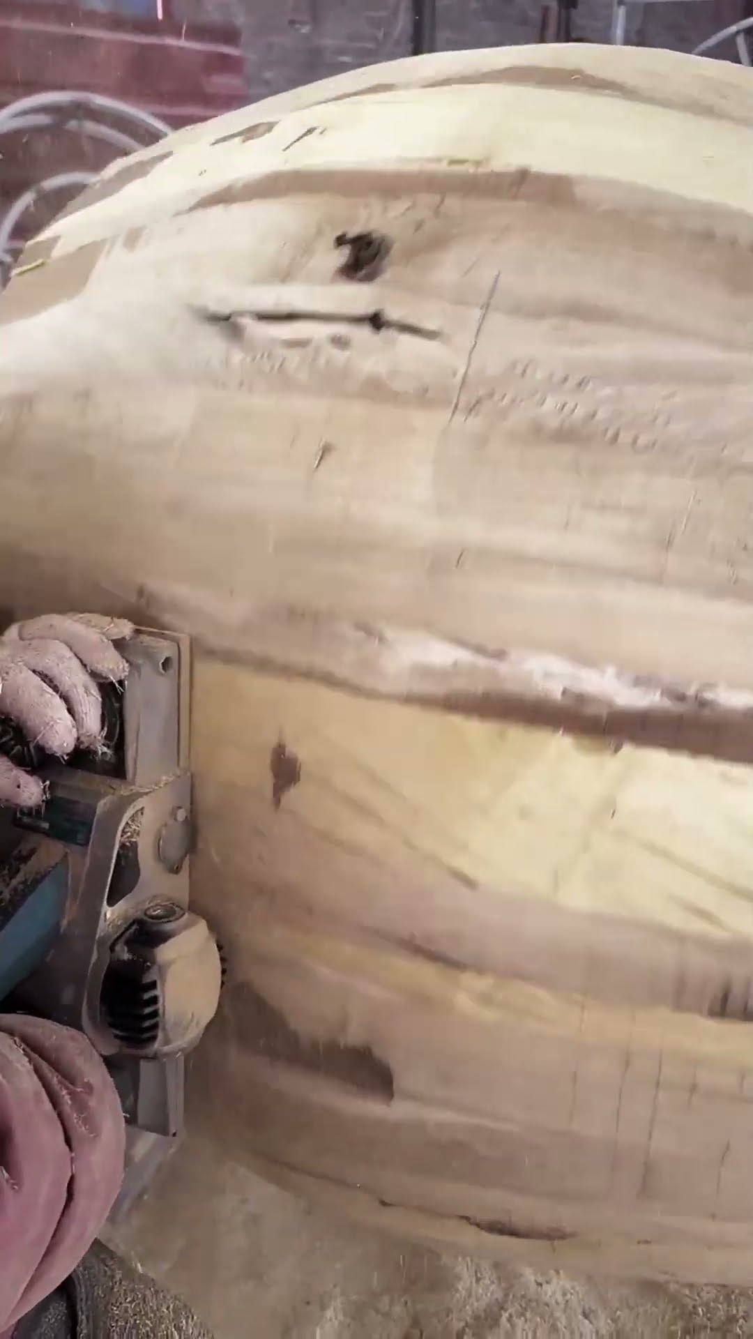 Toon wood drum polishing process