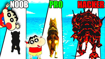NOOB vs PRO vs HACKER | In Doggy Run | With Shinchan And Chop | Crusty Gaming |