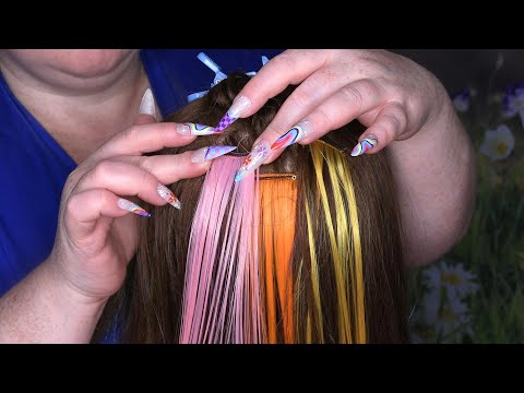 ASMR Hair Extensions (Crinkle Sounds, Whispering) Auntie Roleplay