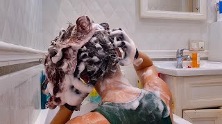 Washing My Hair Sitting in the Bathtub 🛁💦 Lots of Foam & Relaxing ASMR Sounds