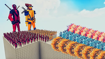 100x DEADPOOL + 100x WOLVERINE +2x GIANT vs EVERY GOD - Totally Accurate Battle Simulator TABS