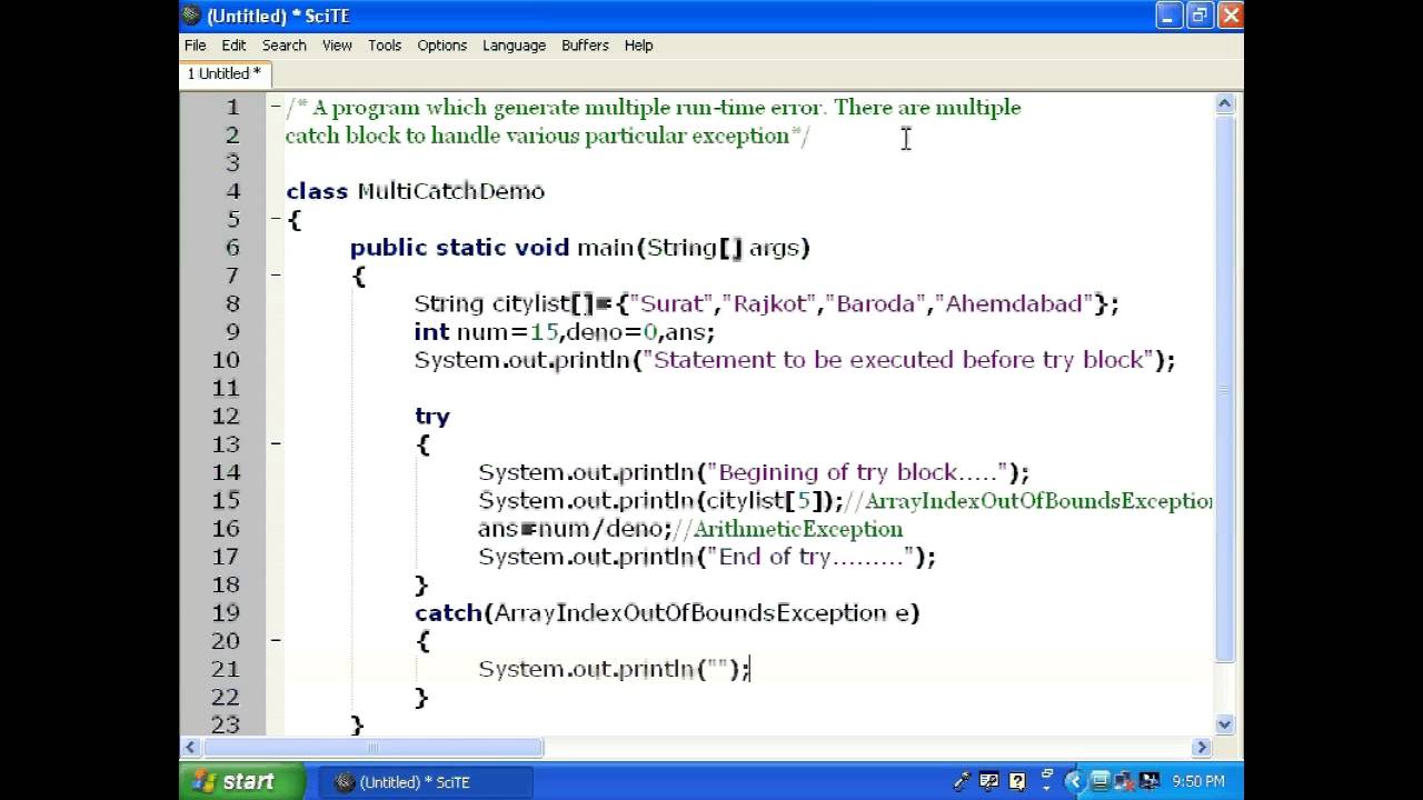 Multiple catch in Java, Standard-12, Lesson-10 - YouTube