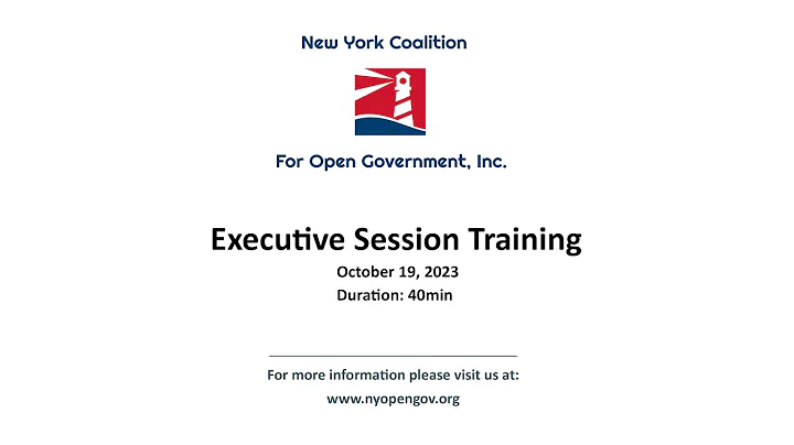 Executive Session Training (updated video)