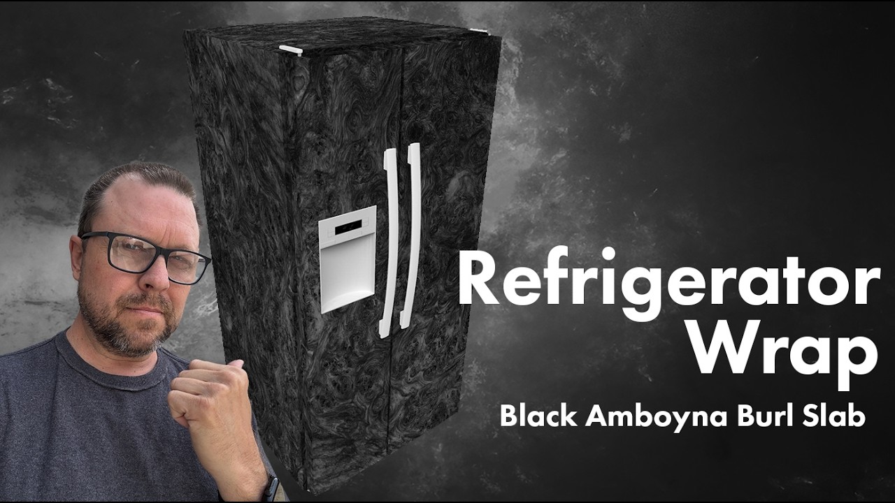 Черная пленка для холодильника из древесины капа амбойны
