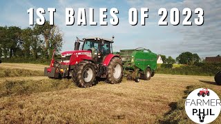 BALING 2023 BEGINS & ERIC LOSES 2 RAKE ARMS!! | MF 7618 & FUSION