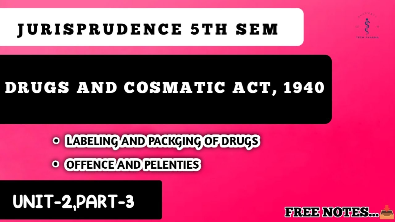 LABELING AND PACKGING OF DRUGS EXPLAINED | DRUGS AND COSMETIC ACT 1940 & IT'S RULES 1945 | UNIT-2