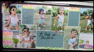 Fun in the Park Layout Using Stamped Background Paper