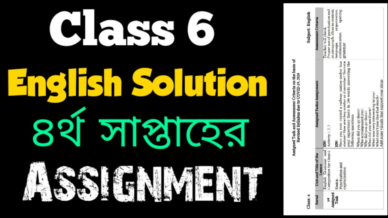 assignment solution class 6
