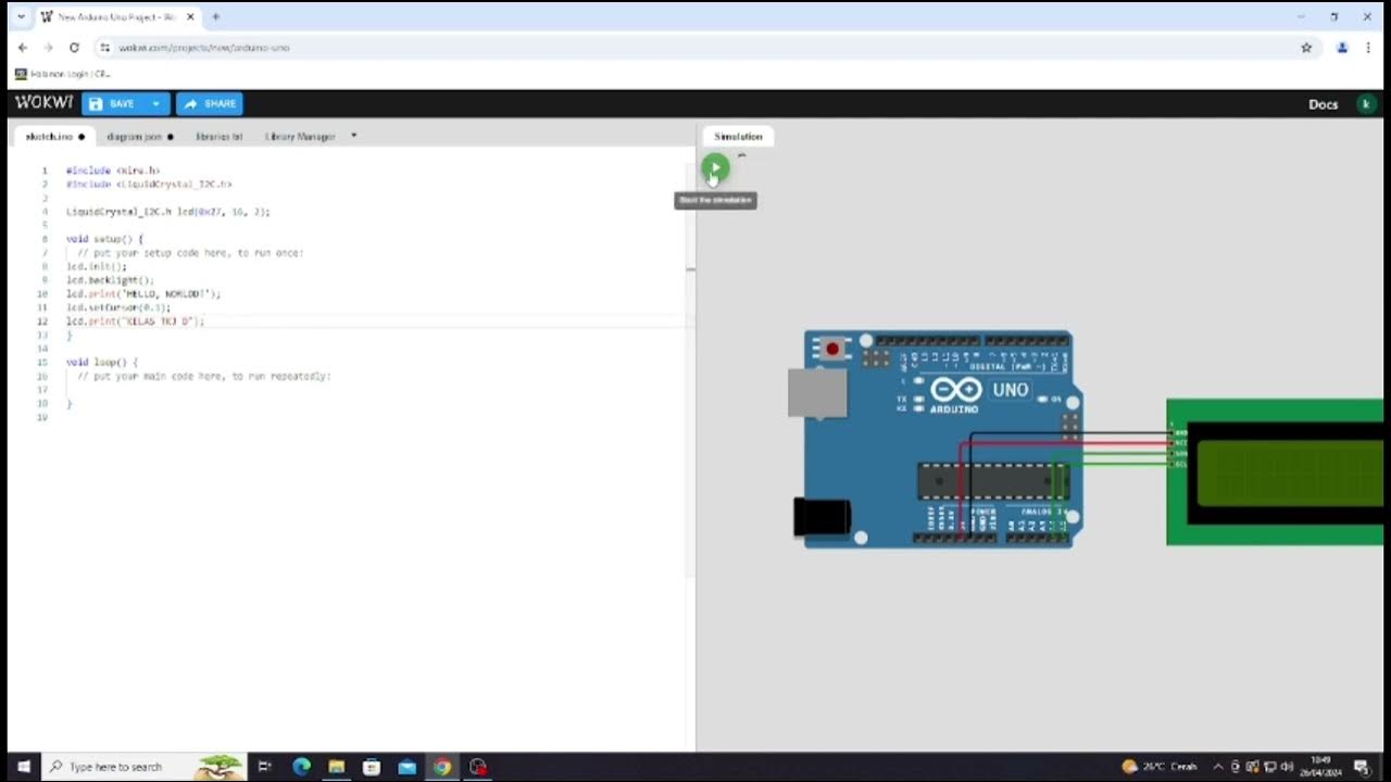 DISPLAY TEKS LCD PADA ARDUINO UNO /SIMULATION - YouTube