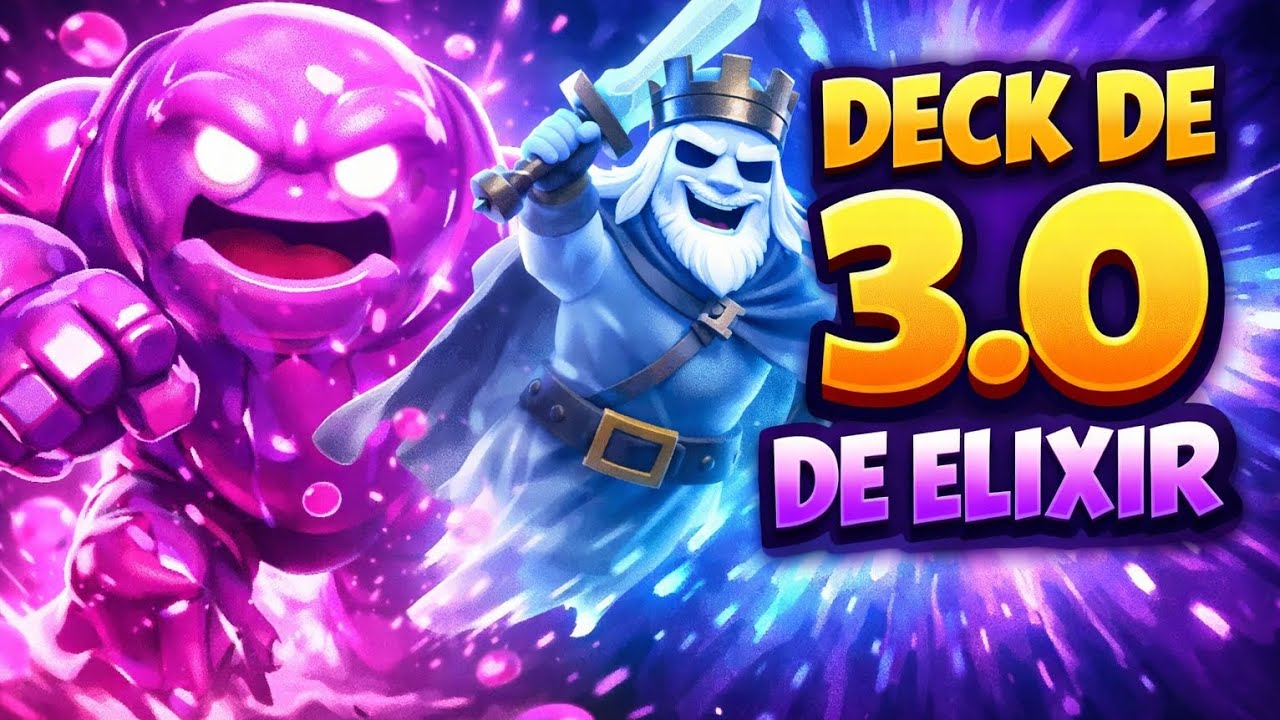 Deck de 3.0 de elixir com golem de elixir e fantasma real / Clash Royale 🛡 👑