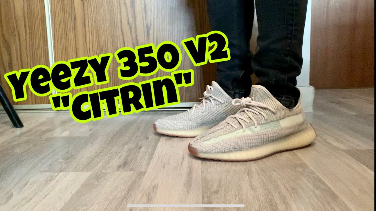 ADIDAS YEEZY 350 V2 “CITRIN” unbox and on feet review - YouTube