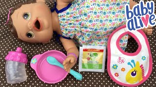Feeding Baby Alive Changing Time Olivia Green Veggies Doll Food