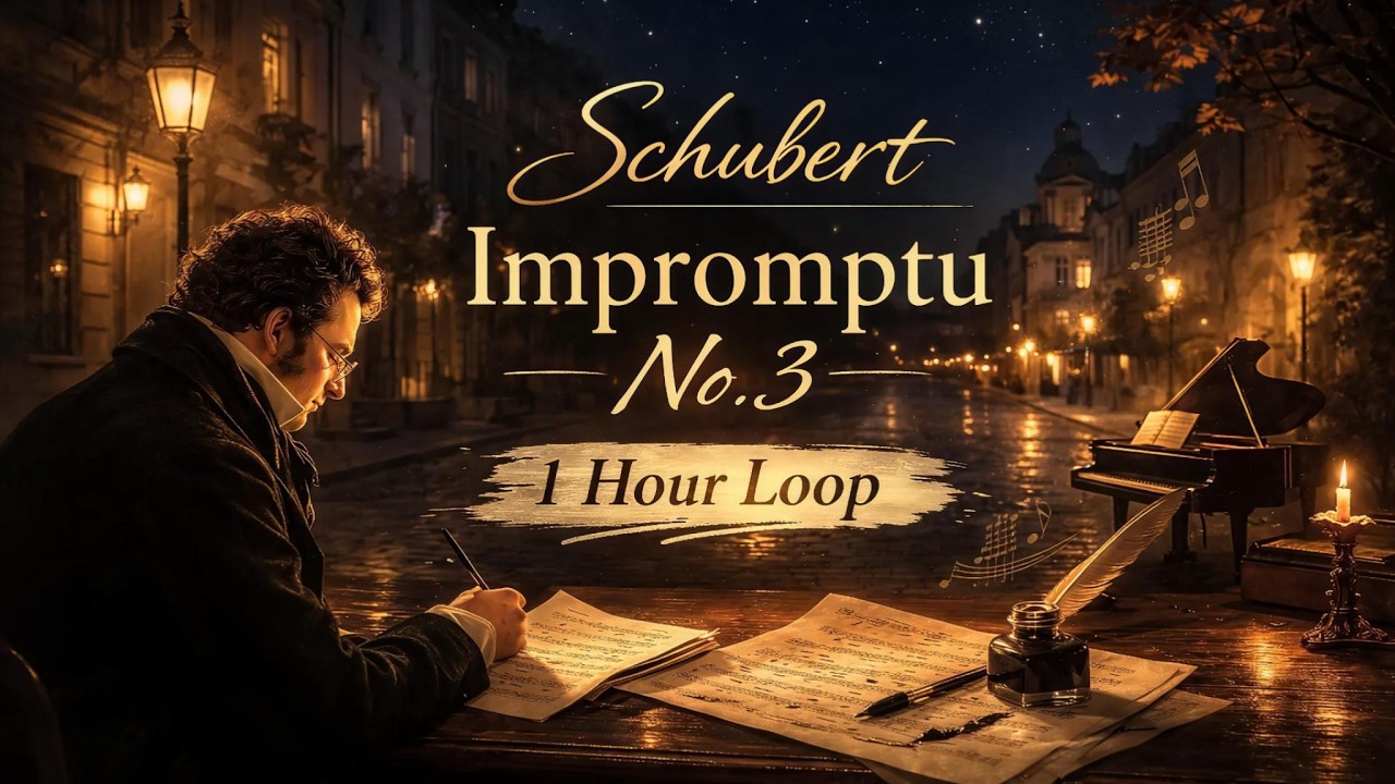 Шуберт — Экспромт Op.90 №3 (D.899) [1-часовая версия] | Спокойное фортепиано для учёбы и сна