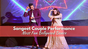 Bride and Groom Fun Bollywood Dance | Sangeet Couple Performance | 90's Songs Included #sangeet