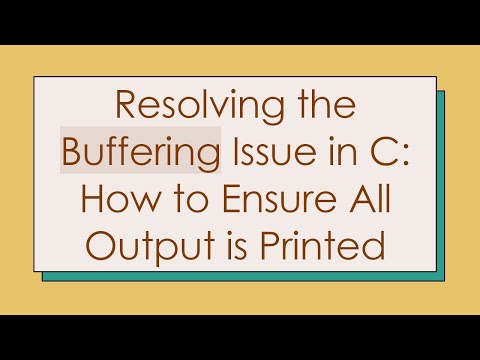 Resolving the Buffering
