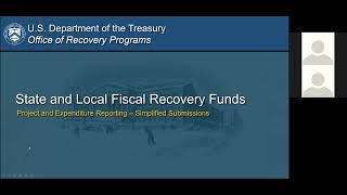 WEBINAR: State & Local Fiscal Recovery Funds: Project & Expenditure Portal Demonstration