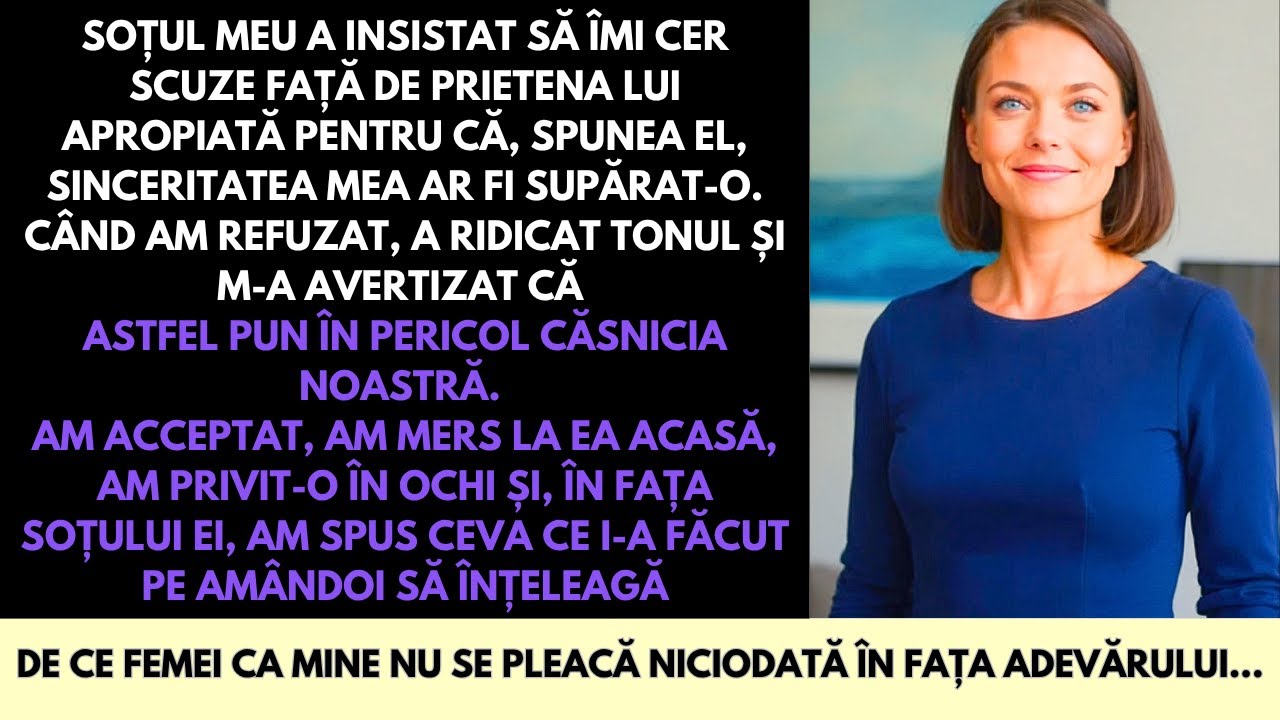 M-a Forțat să Îmi Cer Iertare de la “Prietena Lui Bogată”—Dar Cuvintele Mele I-au Ruinat Viața