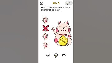 Brain Out Level 5 — Which claw is similar to cat’s outstretched claw? #brainout