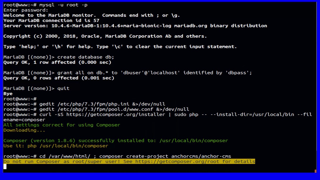 How To install Anchor CMS On Ubuntu 18.04 LTS with Nginx Web Server ...