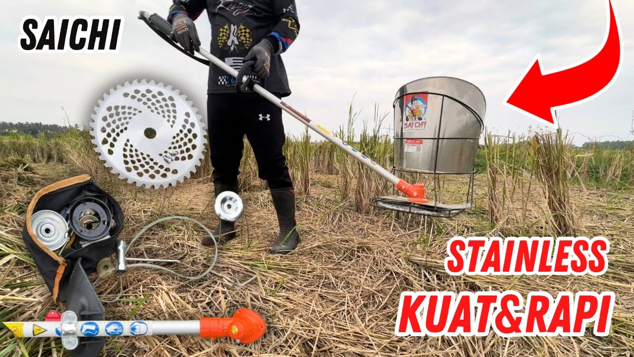 Cara Pasang Tudung Padi di Mesin Rumput 2 Tak Saichi SC 338