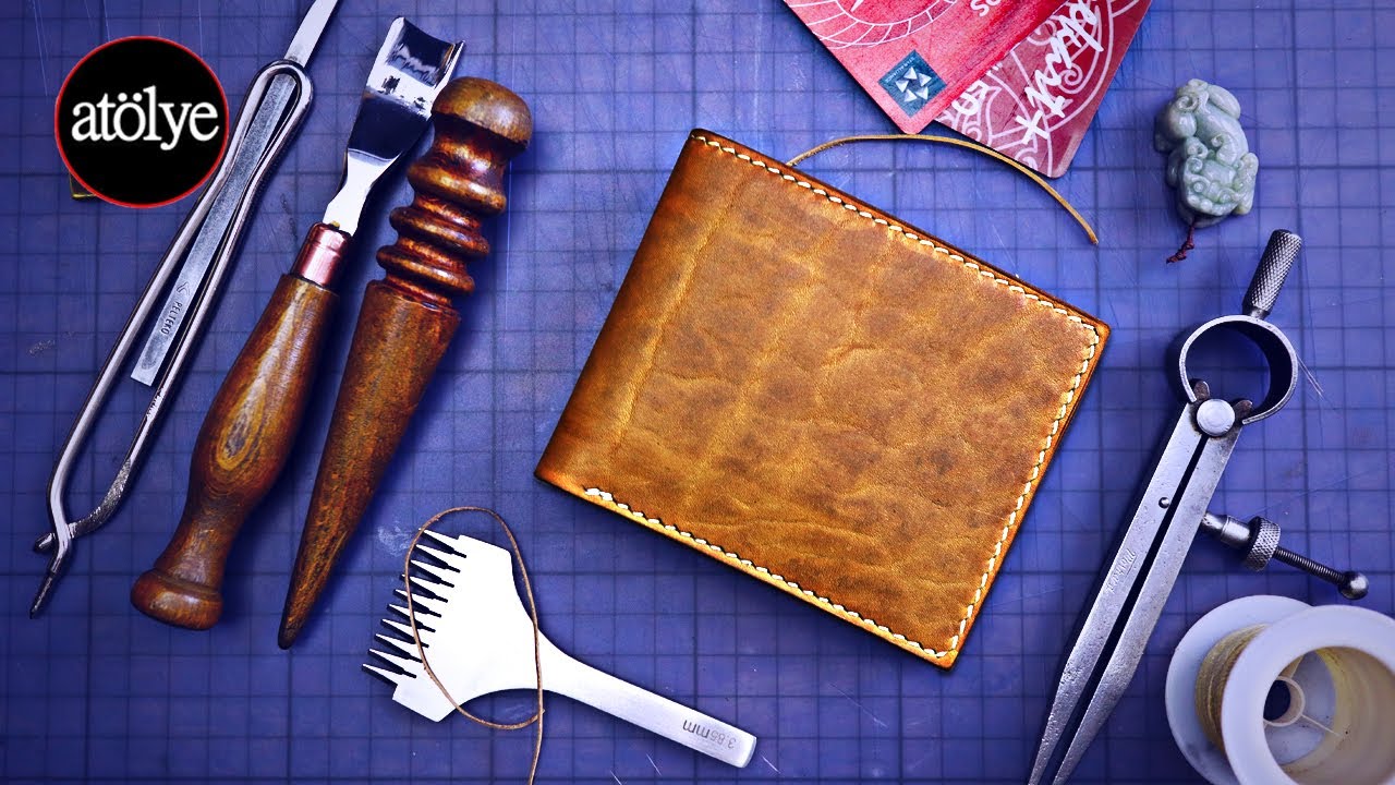 Billfold Wallet Мужской кожаный кошелек Изготовление бумажника Billfold из кожи | как это сделано