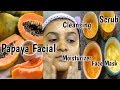 How to do papaya fruit facial for glowing n clear skin at home|Removes dark spots n dry skin|