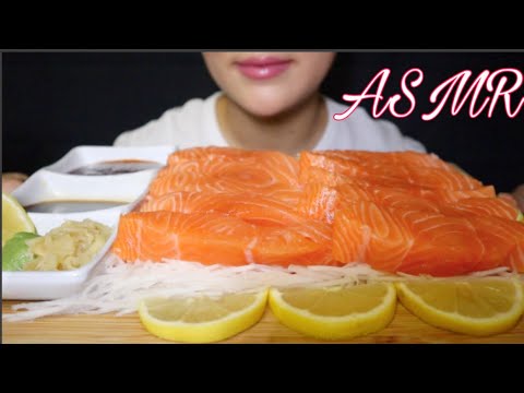 ASMR/SALMON SASHIMI/EATING SOUND/연어 회/리얼 사운드 먹방/咀嚼音/三文鱼