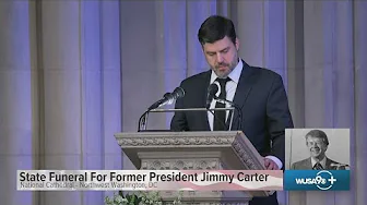 James Carter, Jimmy Carter's grandson, reads from the gospel at state funeral James Carter, Jimmy Carter's grandson, reads from the gospel at state funeral