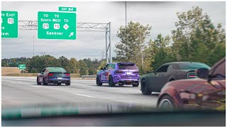 Hellcat Charger & Charger Scatpack 392's chasing Trackhawk on the Highway...
