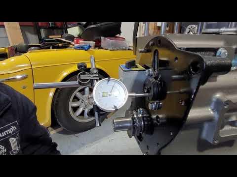How to adjust your Triumph tr6 camshaft end float play - YouTube