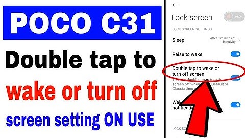 Poco C31 double tap to wake or turn off screen setting on off kaise kare। double tap to wake or turn